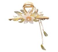 Flower Hair Claw For Women Vintage Butterfly Peony Tassel Shark Gripper Elegant Hairpin Accessory(Color2)