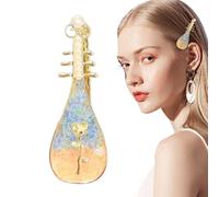 Flower Hair Clip - Musical Instrument Shape Flower Headwear,Portable Clips for Hair, Stylish Chinese Styles Pearl Cllip for Women, Girls