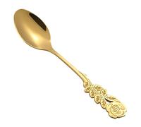 Flower Handle Teaspoon | Premium Metal Coffee Stirrer, Polished Stainless Steel Drink Mixing Spoon, Stylish Dessert Flatware for Party, Hotel, Office, Kitchenware, Suitable for Sugar Cup Tea Milk