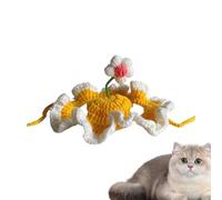 Flower Hat Pet - Sombrero de piel de , a mano para mascotas | Funny Small Flower Hats for Winter Kitten, Warm Knitted Cap for Cats Dogs Accessories