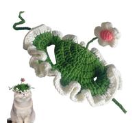 Flower Hat Pet - Sombrero de piel de , a mano para mascotas | Funny Small Flower Hats for Winter Kitten, Warm Knitted Cap for Cats Dogs Accessories