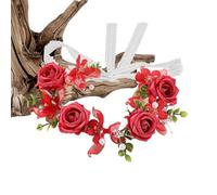 Flower Headband, Artificial Rose Floral Crowns, Realistic Petal Texture, Lightweight Comfort Fit, Boho Style Accessory, Elegant Girl Hair Accessories for Wedding Party Festival Photography, 7.5 Inch