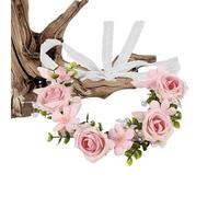 Flower Headband, Artificial Rose Floral Crowns, Realistic Petal Texture, Lightweight Comfort Fit, Boho Style Accessory, Elegant Girl Hair Accessories for Wedding Party Festival Photography, 7.5 Inch