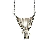Flower Holder Necklace- 41-50cm Electroplated Silver Pendant Necklace, O Shape Chain Jewelry | Floral Holder NecklaceFor Women, Elegant Flower Display Pendant, Fashion Jewelry Gift, Light