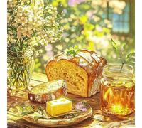 Flower Honey Bread Jigsaw Puzzle 120 Pieces 45x45cm/18x18inch, Difficult Jigsaw Puzzles for Adults 120, Beautiful Art Work, Great Festive Puzzle Gift for Men/Women