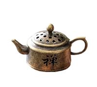 Flower Incense Burner - Tea Pot Shape Metal Incense Holder, Elegant Metal Incense Burner, Artistic Zen Teapot Shape Incense Burner, Coil Incense Holder For Yoga Studios, Meditation Rooms
