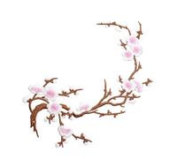 Flower Iron On Patches Decorative Embroidery Plum Blossom Applique