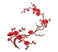 Flower Iron On Patches Decorative Embroidery Plum Blossom Applique