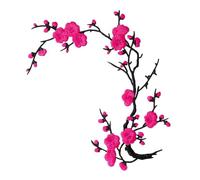 Flower Iron On Patches Decorative Embroidery Plum Blossom Applique