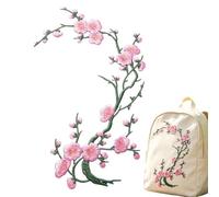 Flower Iron On Patches Decorative Embroidery Plum Blossom Applique