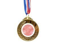 Flower Line Peony Pattern Gold Award Medal First Place Ribbon