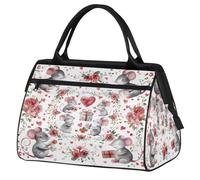 Flower Love Mouses - Bolsa de viaje para mujeres, hombres, niños y niñas, bolsa de fin de semana, bolsa de viaje de 24 L para deportes, gimnasio, yoga, color, Big, Organizador de bolsas