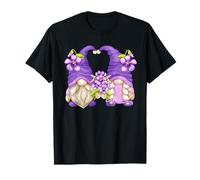 Flower Lover Summer Graphic For Women Hippies Purple GNOME Camiseta