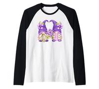 Flower Lover Summer Graphic For Women Hippies Purple GNOME Camiseta Manga Raglan