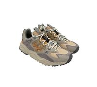 FLOWER MOUNTAIN - Sneaker YAMABUSHI Ripstop e inserciones de ante, plantilla anatómica de corcho antibacteriano, suela de goma dentada, Negro Granito Oro, 39 EU