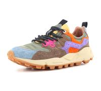 FLOWER MOUNTAIN Yamano 3 Uni-Sneakers de ante y tejido técnico-caqui, Kaki Multi, 41 EU