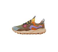 FLOWER MOUNTAIN Yamano 3 Uni-Sneakers de ante y tejido técnico-caqui, Militar, 35 EU