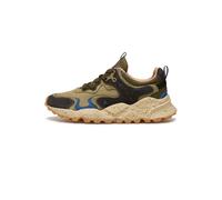 FLOWER MOUNTAIN Zapatillas Deportivas de Ante y Tejido técnico, Verde Militar 43