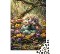 Flower Nest Cordero& Dream Rompecabezas Clásico 1000 Piezas Cartón Reciclado Relajación Mental, Tiempo Libre, Regalo De Cumpleaños para Amantes De Puzzles 70x50cm/1000pcs