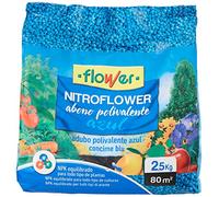Flower - Nitroflower Abono Polivalente Granulado Azul 2,5 Kg | NPK 10-10-20 con Mg, S y Micronutrientes | Cobertura de 80 m² | Abono Universal Azul
