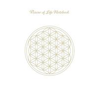 Flower of Life Notebook A5 100 Pages: acred Geometry Lined Journal 7mm | Spiritual Diary Matte Gold White | Lightworker Gift Notepad