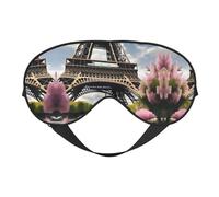 Flower Paris - Máscara de dormir unisex con estampado de la Torre Eiffel, máscara de ojos de doble cara, ideal para un sueño profundo y cuidado de la piel