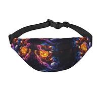 Flower Paris - Riñonera de la Torre Eiffel para hombres y mujeres, riñonera cruzada, grande, con cinturones ajustables, Hermosa galaxia, Talla única