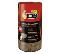 Flower - Pastillas de Encendido Ecológicas OKFuego | 100 Unidades | Sin Olor | Ideal para Chimeneas, Barbacoas y Estufas | Producto Ecológico, Color Único