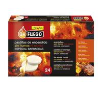 Flower - Pastillas de Encendido OKFuego 24 Unidades | Barbacoa Limpia sin Humo ni Olores | No Tóxicas Sin Parafina | Multicolor