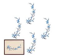 Flower Patch - 4 Pack Embroidery Iron On Patches For Clothes And Bags