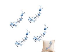 Flower Patches Iron On, 4 Piece Floral Embroidery Flower Patch Stickers