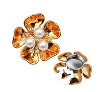Flower Pearl Button Covers - Crystal Accessory for Blouse Clothing | Alloy Build with DIY Crafting Style, Sewing Decoration Tool, Women Dress Organizer, Fashion Jewelry Accent, Stylish Clothing
