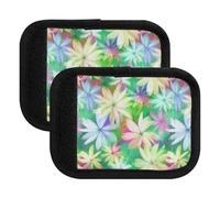 Flower Petals - Manija de equipaje de colores pastel para veliz, almohadilla de agarre suave con tarjeta de nombre, absorbente de humedad, Flores Pétalos Colores Pastel Rosa, one sizex4