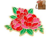 Flower Pin Badge - 1.18 Inch Colorful Flowers Brooches | Enamel White Daisy Blue Flower Brooch | Lovely Floral Green Leaf Plant Pin For Women Clothing Bag Souvenir. Alloy.
