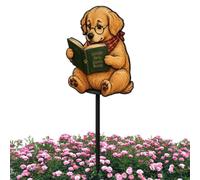 Flower Pot Decorations - Animal Reading Garden Stake Metal | Fairy Iron Animal Reading Decoration Flower Garden Decor for Yard Home Backyard Farmhouse Pathway Party Holiday