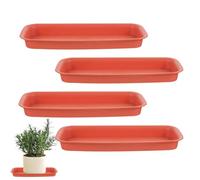 Flower Pot Saucers - 4X Plant Drainage Trays, Drip Dish Base Plates | Lightweight Breathable Growing Container For Garden, Balcony, Outdoor Plants, Tree Cultivation, Plant Care and Maintenance