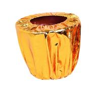 Flower Pot Wrap - Stamping Cloth Breathable Golden Planter Sleeve | Plant Pot Cover Sleeves | Reusable Planter Cover For Home Decor Indoor Outdoor Garden Balcony Weddings Parties Holidays Flower