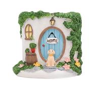 Flower Pots - Resin House Shaped Cactus Flowerpot for Growing | Miniature Cottage Design with Drainage Hole, Stone Texture Finish, Artistic Planter Vessel for Orchid, Fern, Home and Kitchen Window