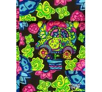 Flower Power Car, Retro Florals, 200 Unlined, Floral Detailed Page, 8x11, Hardcover Journal, Art Pad, Sketchbook, Drawing Book: Made With Hand-Drawn ... Linder @ MaryEMade And Tammy Thomas @ TammyT