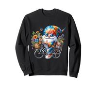 Flower Power Hippie GNOME For Women and Men Vintage Bicycle Sudadera