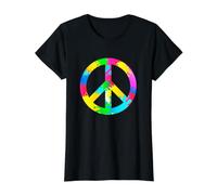 Flower Power Peace Hippie Love - Disfraz Retro de los años 60 y 70 Camiseta gráfica económica, Mujer, Negro, S