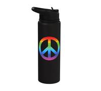 Flower Power Peace Hippie Love - Disfraz retro de los años 60 y 70 Stainless Steel Insulated Water Bottle