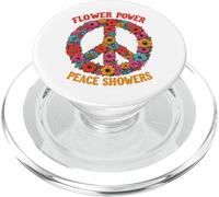 Flower Power Peace Showers Love Hippie Símbolo 60er70 80 PopSockets PopGrip para MagSafe