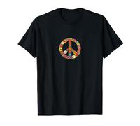 Flower Power Peace Sign Floral Boho Hippie Design Camiseta