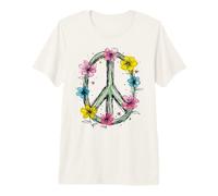 Flower Power, Signo de la Paz, Mujeres, Flores, Amor Paz Hippie Camiseta Premium