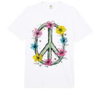 Flower Power, Signo de la Paz, Mujeres, Flores, Amor Paz Hippie Comfort Colors Adult Heavyweight T-Shirt