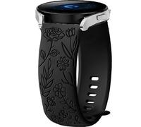 Flower Pulsera de Repuesto para Garmin Venu, 18mm 20mm 22mm Deporte Brazalete Silicona Correa para Amazfit Helio Active Bip para Samsung Watch (Black, 22mm)
