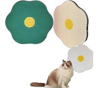 Flower Scratching Pad for Cats on Wall, Cat Wall Scratcher Corrugated Cardboard, Wall Cat Scratcher, Cat Scratching Mat Furniture Protector (Green+White)