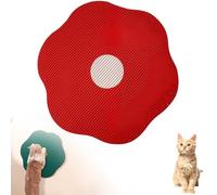 Flower Scratching Pad for Cats on Wall, Wall Mounted or Flat, Cat Toy, Dopamine Colors, 2-in-1 Paving and Hanging Cat Scratch Pads for Grinding Claws(Red+Green)(Red)