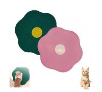 Flower Scratching Pad for Cats on Wall, Wall Mounted or Flat, Cat Toy, Dopamine Colors, 2-in-1 Paving and Hanging Cat Scratch Pads for Grinding Claws(Red+Green)(Green+Pink)